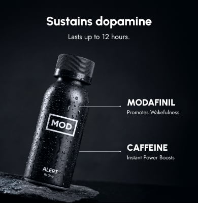 MOD ALERT supports smoother all-day wakefulness without the sharp spikes of traditional energy drinks