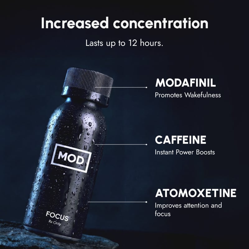 MOD FOCUS prescription liquid energy formulated to promote sustained alertness and focus — slide 2