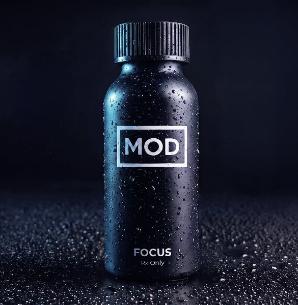 MOD FOCUS prescription liquid energy formulated to promote sustained alertness and focus — slide 1